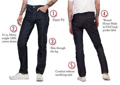 American Made Jeans Rigid 14 oz Everyday 5 Pocket Jeans Made in
