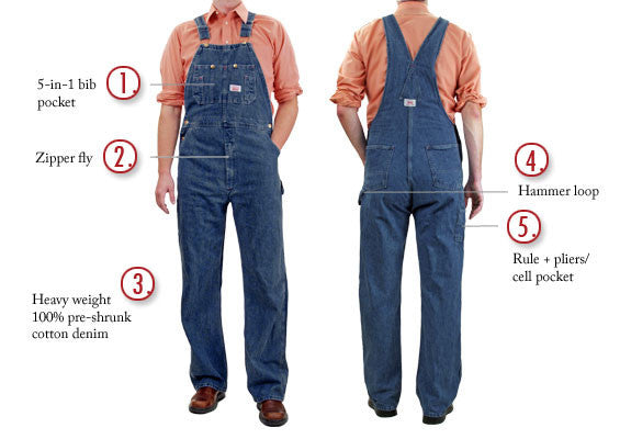 2101.45 Enzyme Washed Denim Bib Overall - Expandable Waist - Blue Denim -  5workwear.com - Most Feature-Rich, Most Comfortable Unlined Denim Bib  Overall Available! 2101.45 FIVEBROTHER Enzyme Washed Blue Denim Bib Overall!